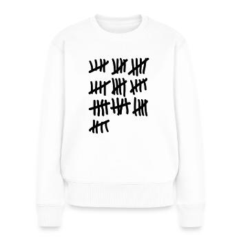Fifty tally - Women's Premium Organic Jumper - white - Front - Julia (174cm)