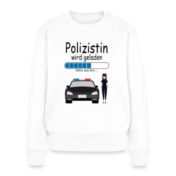 Polizistin Ausbildung Angehende werdene zukünftige - Frauen Premium Bio Pullover - Weiß - Vorne - Julia (174cm)