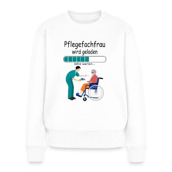 Angehende Pflegefachfrau in Ausbildung für Azubine - Frauen Premium Bio Pullover - Weiß - Vorne - Julia (174cm)