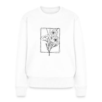 Les fleurs s’épanouissent - Pull Premium bio Femme - blanc - Devant - Julia (174cm)