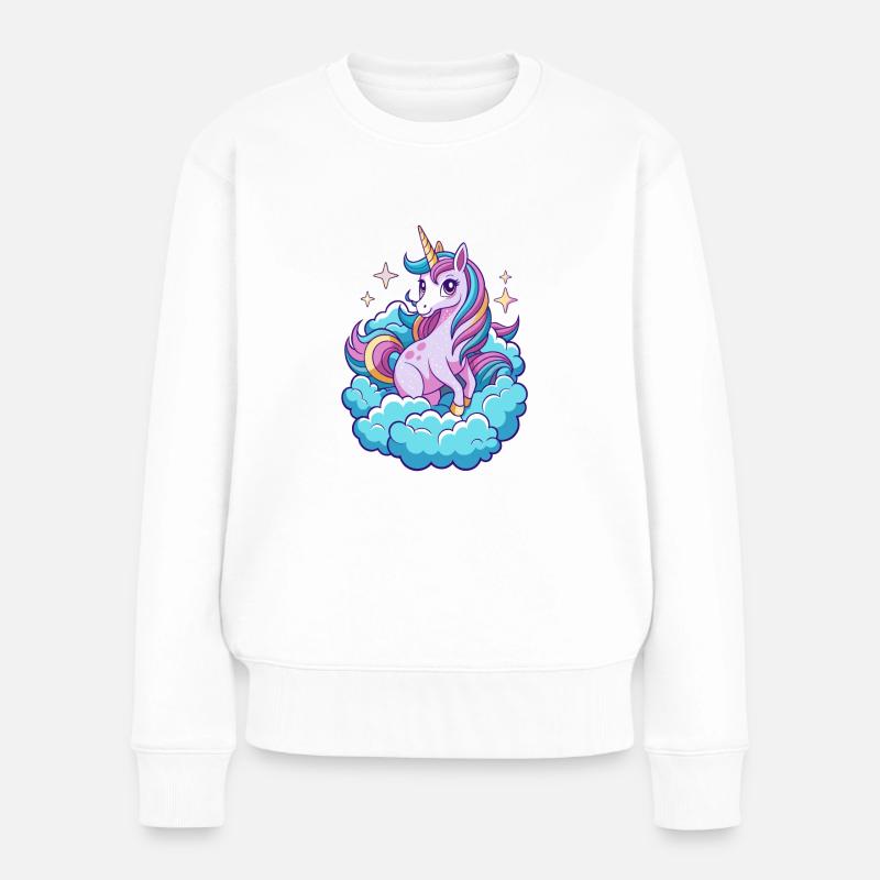 EINHORN - Frauen Premium Bio Pullover - Weiß