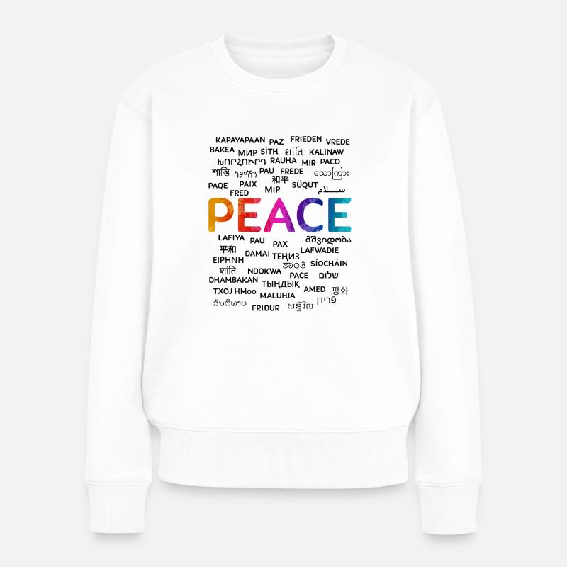 Wear Peace-Share Peace - Frauen Premium Bio Pullover - Weiß