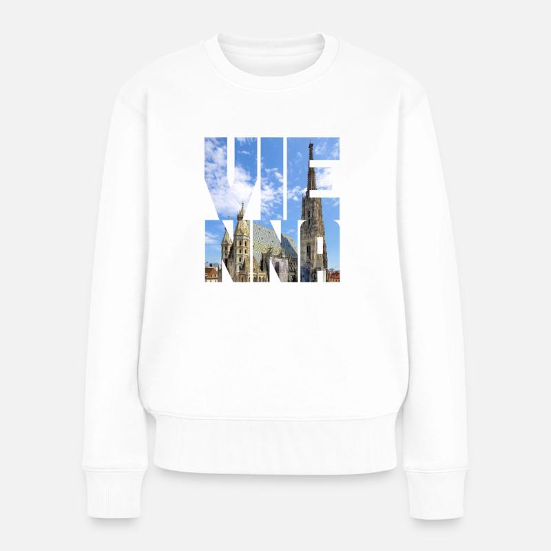 Wien Stephansdom - Frauen Premium Bio Pullover - Weiß