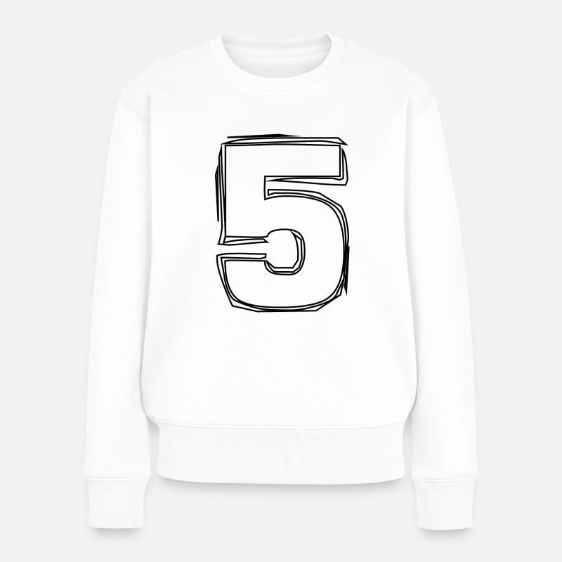 5 - Frauen Premium Bio Pullover - Weiß