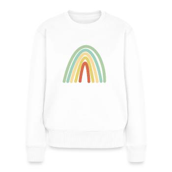Boho rainbow retro gift idea - Women's Premium Organic Jumper - white - Front - Julia (174cm)