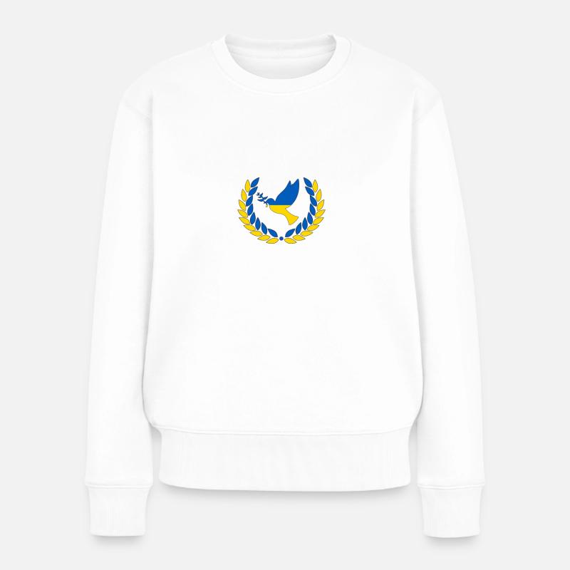 frieden für ukraine - Frauen Premium Bio Pullover - Weiß