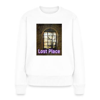 Lost Place - La fenêtre sur la cour - Pull Premium bio Femme - blanc - Devant - Julia (174cm)