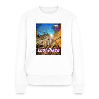 Lost Place - À l’ancienne forge - Pull Premium bio Femme - blanc - Devant - Julia (174cm)