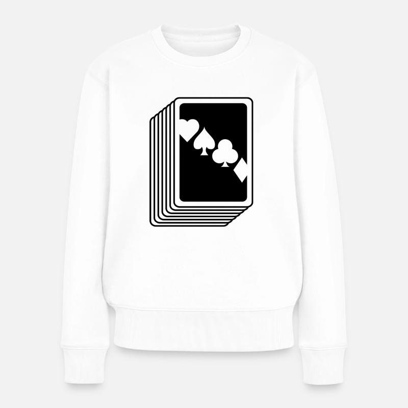 Poker - Frauen Premium Bio Pullover - Weiß