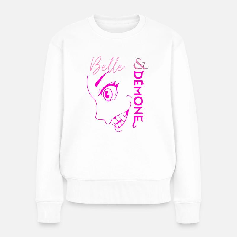 Belle et demone (Pink style) - Pull Premium bio Femme - blanc