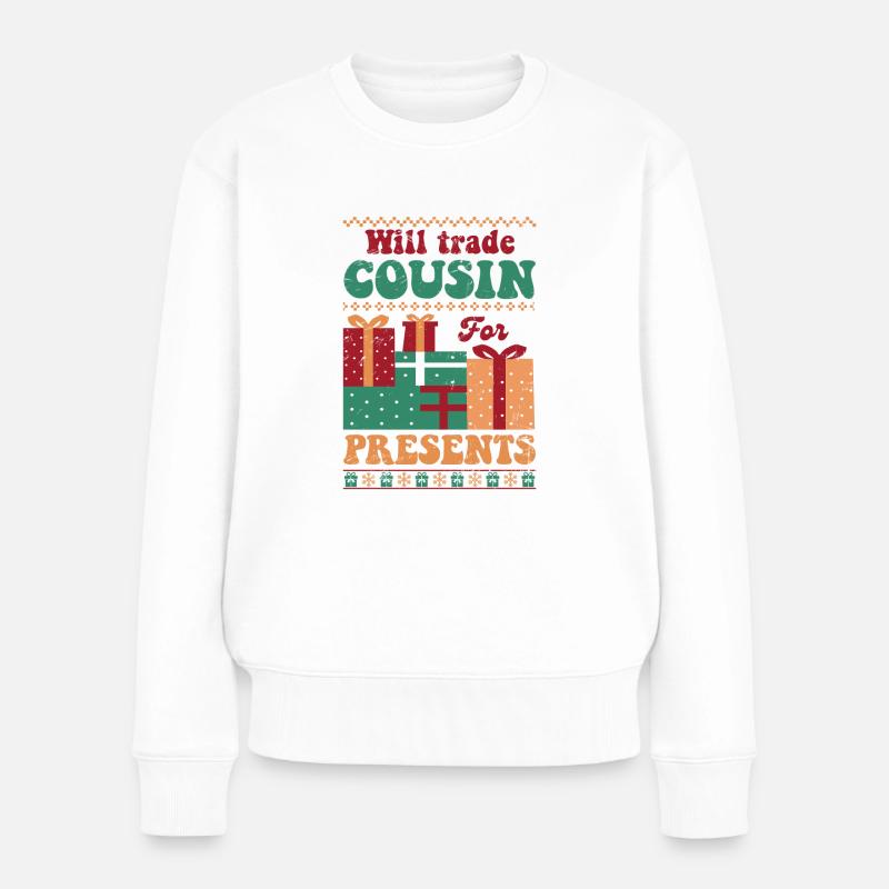Weihnachten Santa Claus Merry Christmas - Frauen Premium Bio Pullover - Weiß