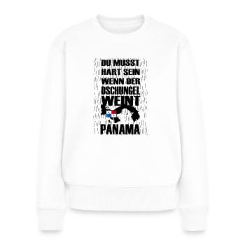 Panama Insel Regen - Frauen Premium Bio Pullover - Weiß - Vorne - Julia (174cm)