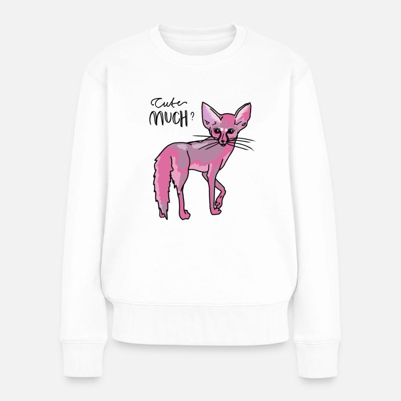 Mignon beaucoup? Petit renard du désert en rose - Pull Premium bio Femme - blanc