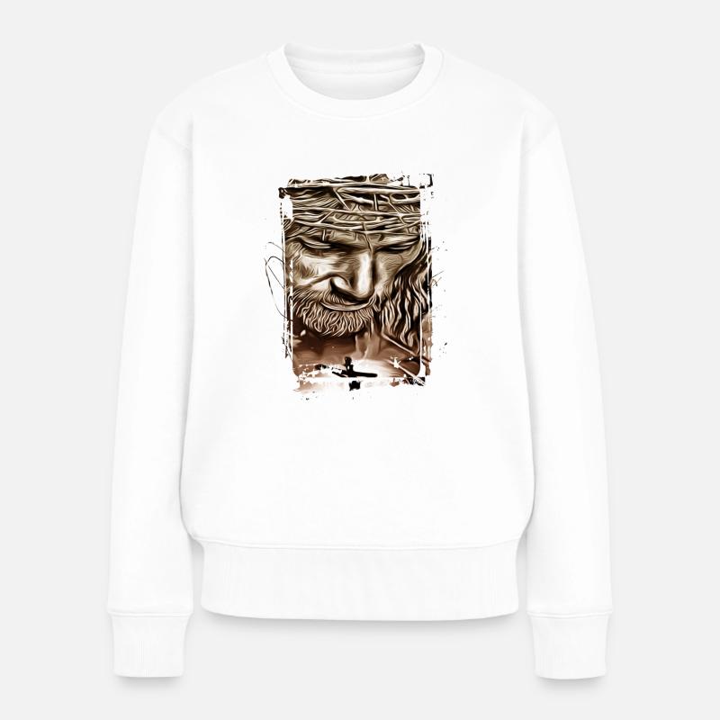 Jesus Maria Mutter Jesu Madonna Maria Marianna - Frauen Premium Bio Pullover - Weiß
