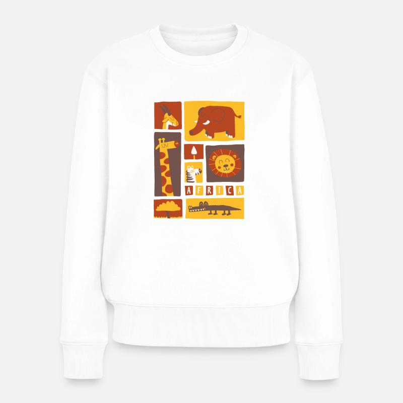 Afrikanische Savanne - Frauen Premium Bio Pullover - Weiß