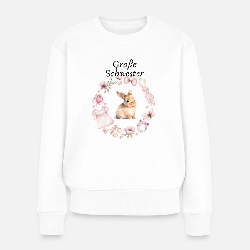 Große Schwester - Frauen Premium Bio Pullover - Weiß