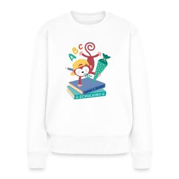 Monkey with school cone school enrollment school child - Women's Premium Organic Jumper - white - Front - Julia (174cm)