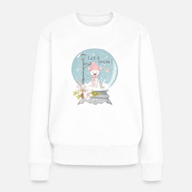 Let It Snow - Frauen Premium Bio Pullover - Weiß