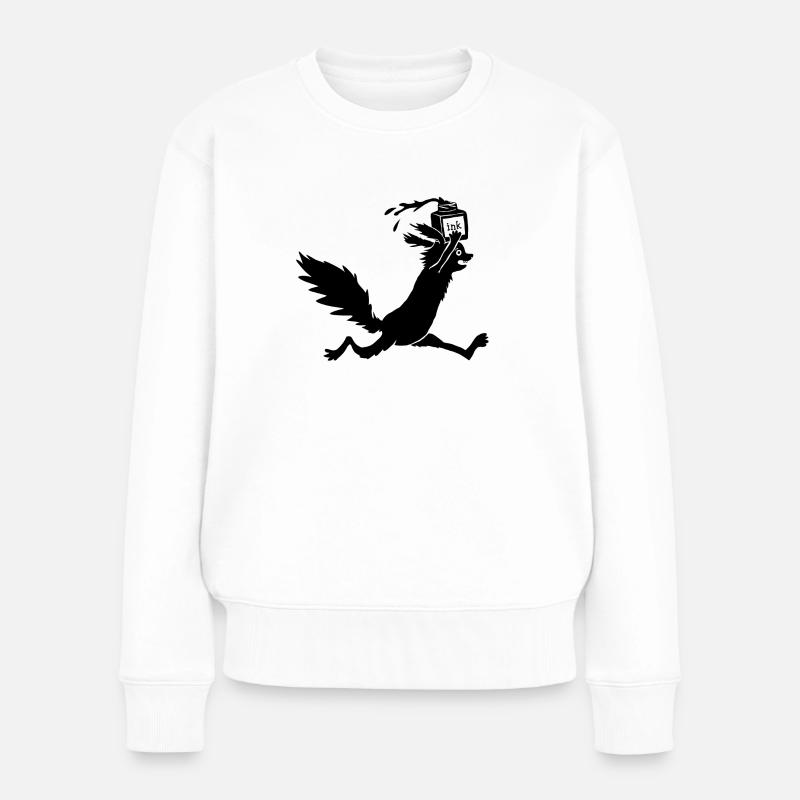 Eichhörnchen Tusche - Frauen Premium Bio Pullover - Weiß