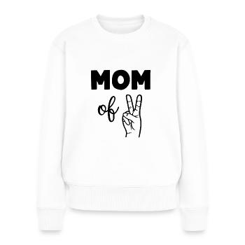 Maman de deux enfants - Pull Premium bio Femme - blanc - Devant - Julia (174cm)