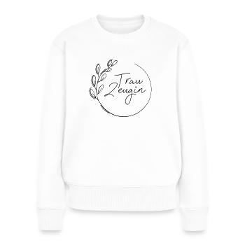 Willst du meine Trauzeugin sein - Frauen Premium Bio Pullover - Weiß - Vorne - Julia (174cm)