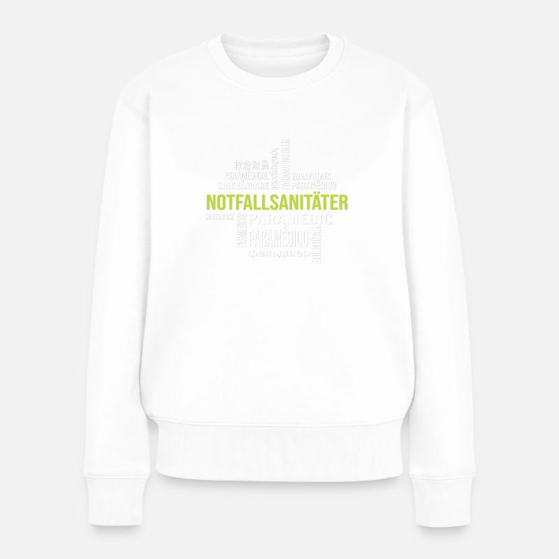 Multilinguales Rettungsshirt - Frauen Premium Bio Pullover - Weiß