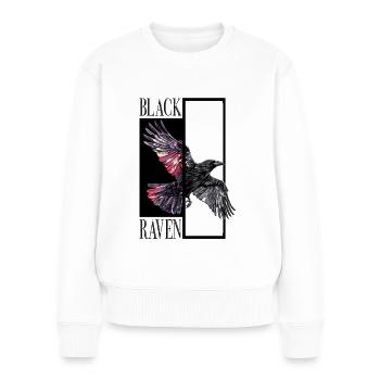 Corbeau noir Corbeau oiseau - Pull Premium bio Femme - blanc - Devant - Julia (174cm)