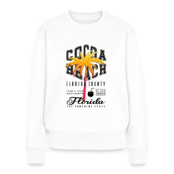 Florida cocoa beach palme county holiday usa - Frauen Premium Bio Pullover - Weiß - Vorne - Julia (174cm)