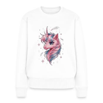 Magical Unicorn with Stars - Women's Premium Organic Jumper - white - Front - Julia (174cm)