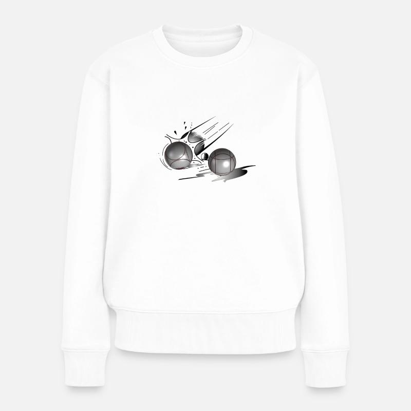 Boule petanque schuss Treffer - Frauen Premium Bio Pullover - Weiß