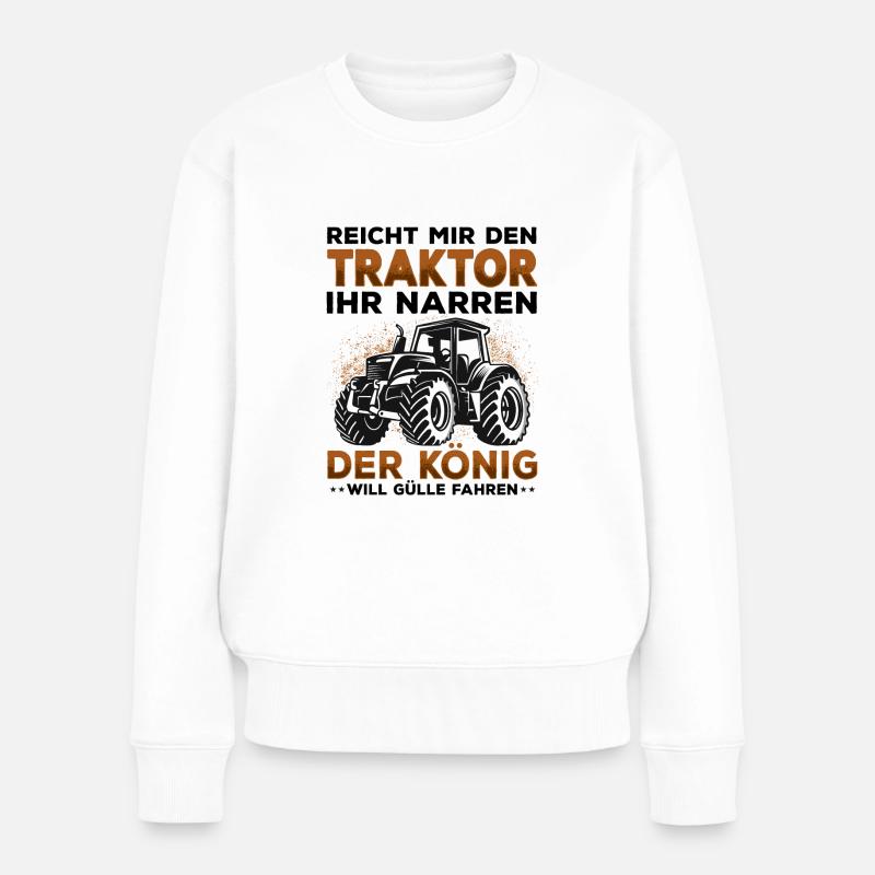 Landwirt - Frauen Premium Bio Pullover - Weiß