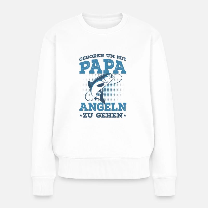 Angeln - Frauen Premium Bio Pullover - Weiß