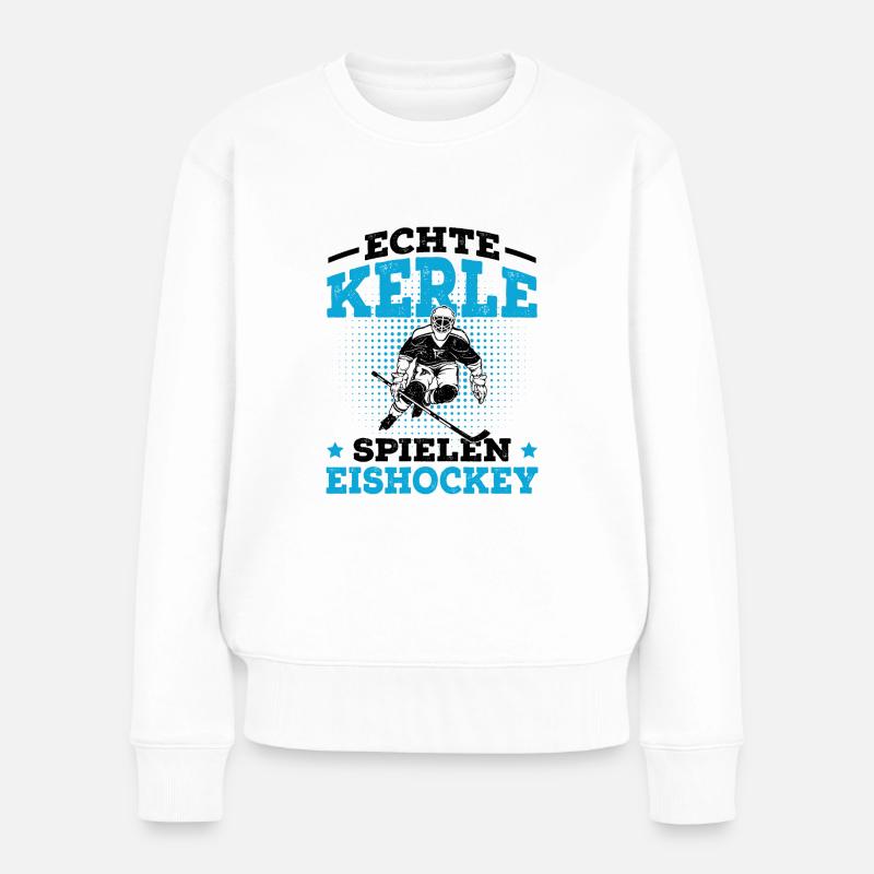 Eishockey - Frauen Premium Bio Pullover - Weiß