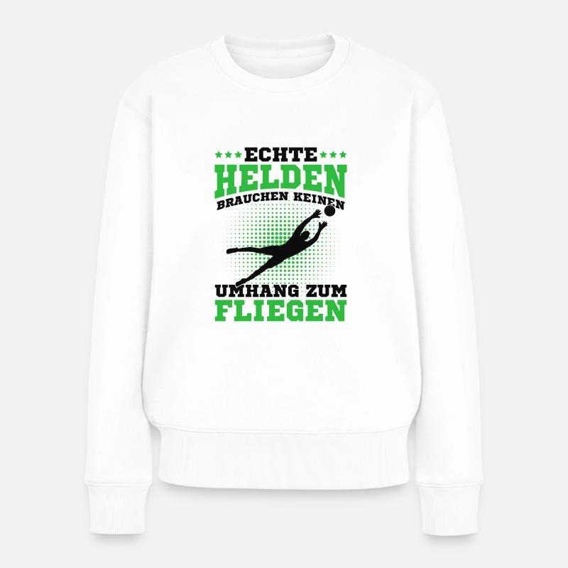 Torwart - Frauen Premium Bio Pullover - Weiß