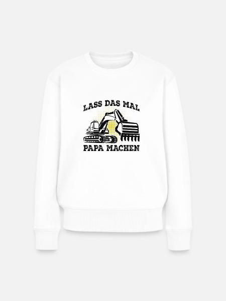 Baggerfahrer - Frauen Premium Bio Pullover - Weiß