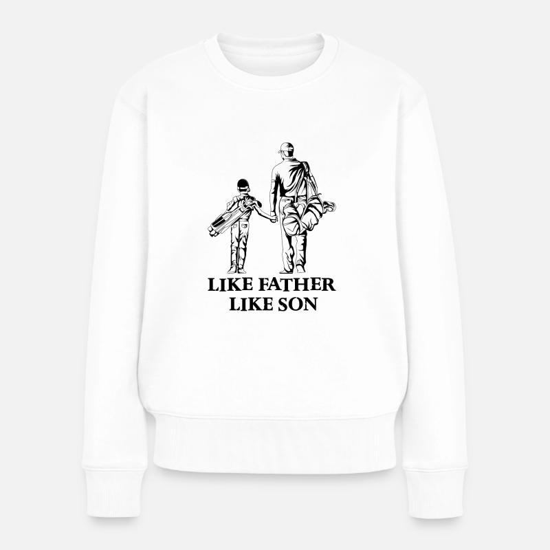 Golf Vater und Sohn Golfer Geschenk - Frauen Premium Bio Pullover - Weiß