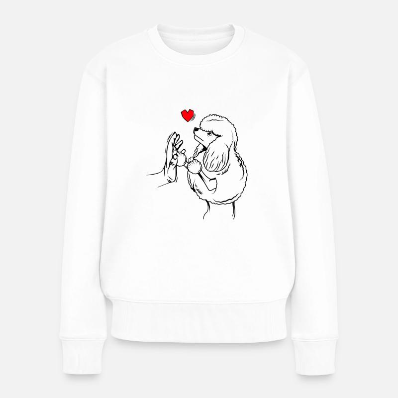 Pudel - Frauen Premium Bio Pullover - Weiß
