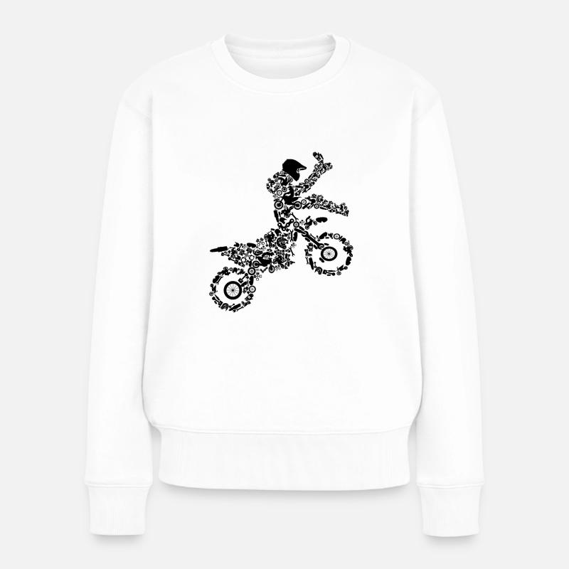 Motocross - Frauen Premium Bio Pullover - Weiß