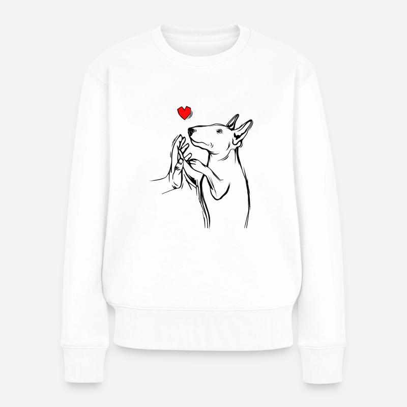 Bullterrier - Frauen Premium Bio Pullover - Weiß
