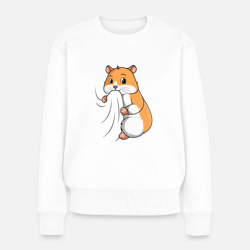 Hamster - Frauen Premium Bio Pullover - Weiß