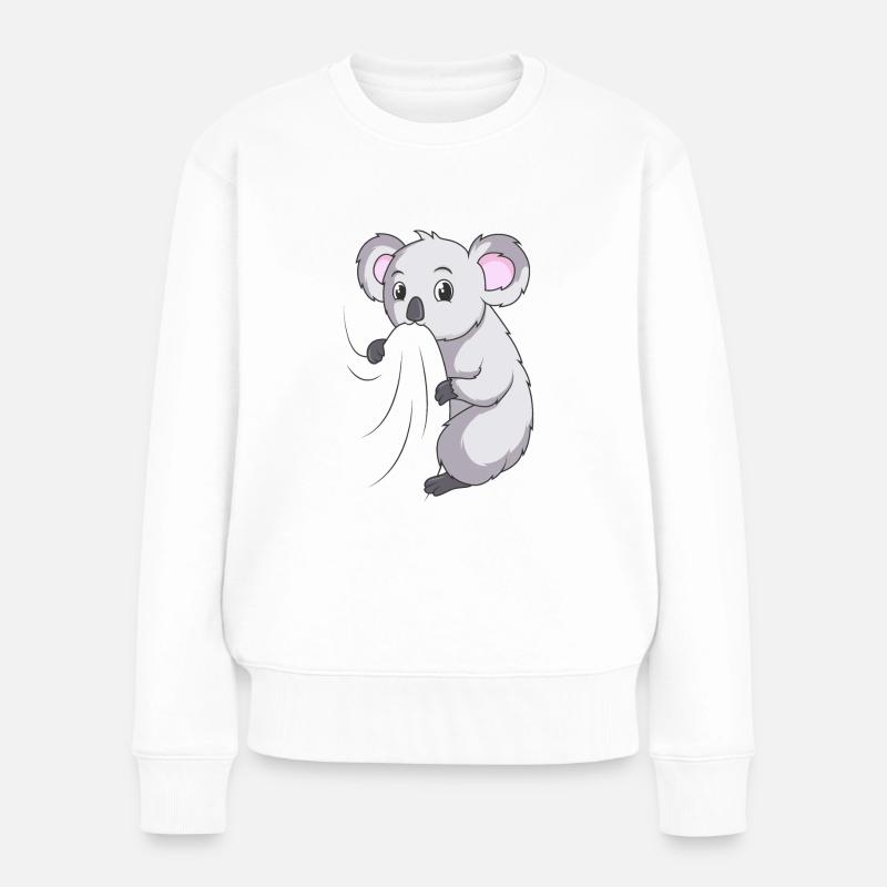 Koala - Frauen Premium Bio Pullover - Weiß