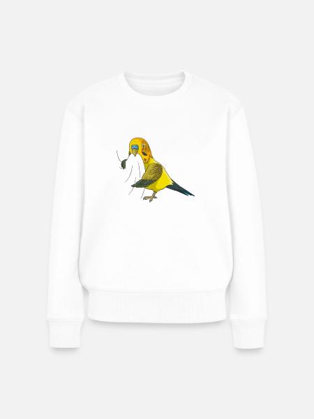 Wellensittich - Frauen Premium Bio Pullover - Weiß