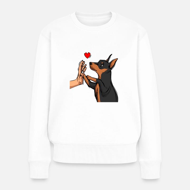 Zwergpinscher Liebe Miniature Pinscher - Frauen Premium Bio Pullover - Weiß