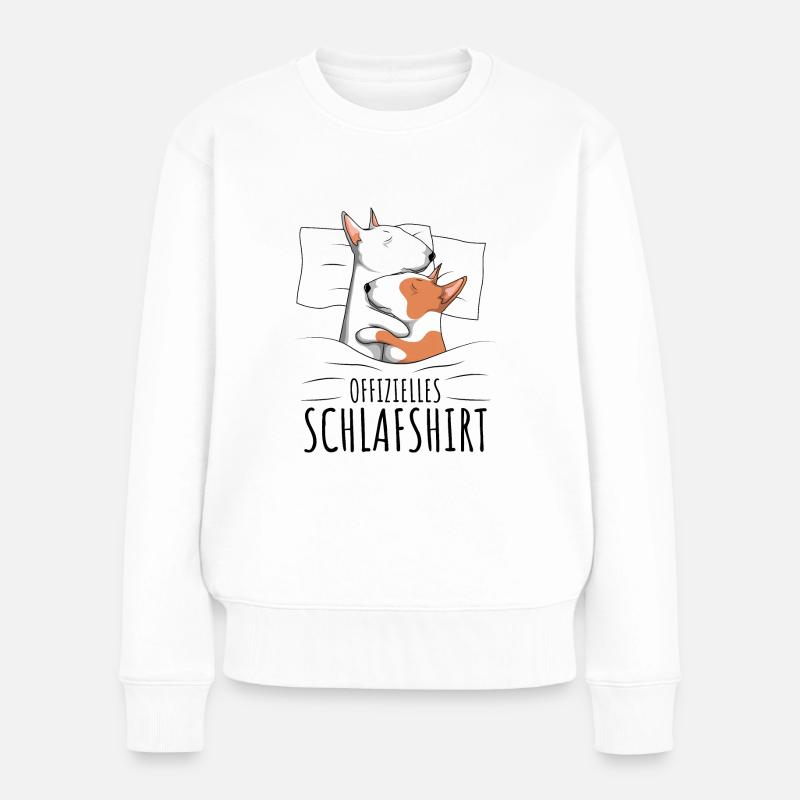 Bullterrier - Frauen Premium Bio Pullover - Weiß