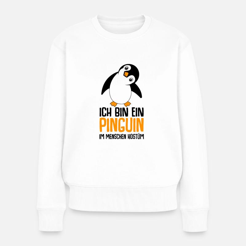Pinguin - Frauen Premium Bio Pullover - Weiß