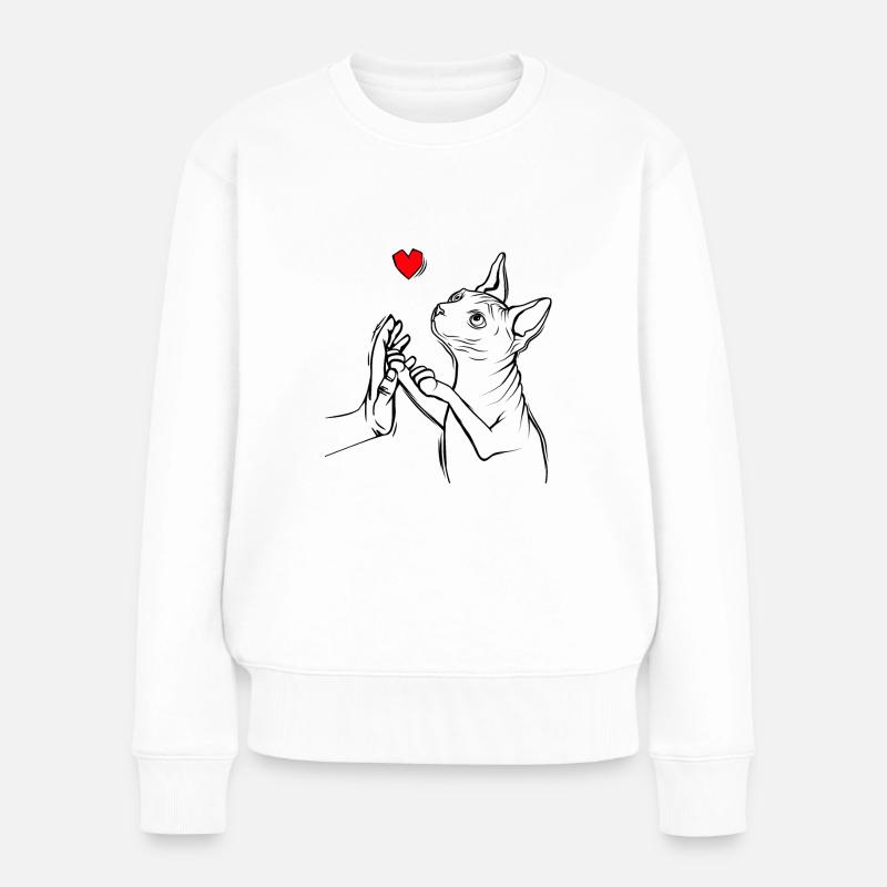 Sphynx Katze - Frauen Premium Bio Pullover - Weiß