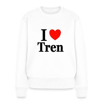 I Love Tren Bodybuilding Bodybuilder kraftsportler - Frauen Premium Bio Pullover - Weiß - Vorne - Julia (174cm)