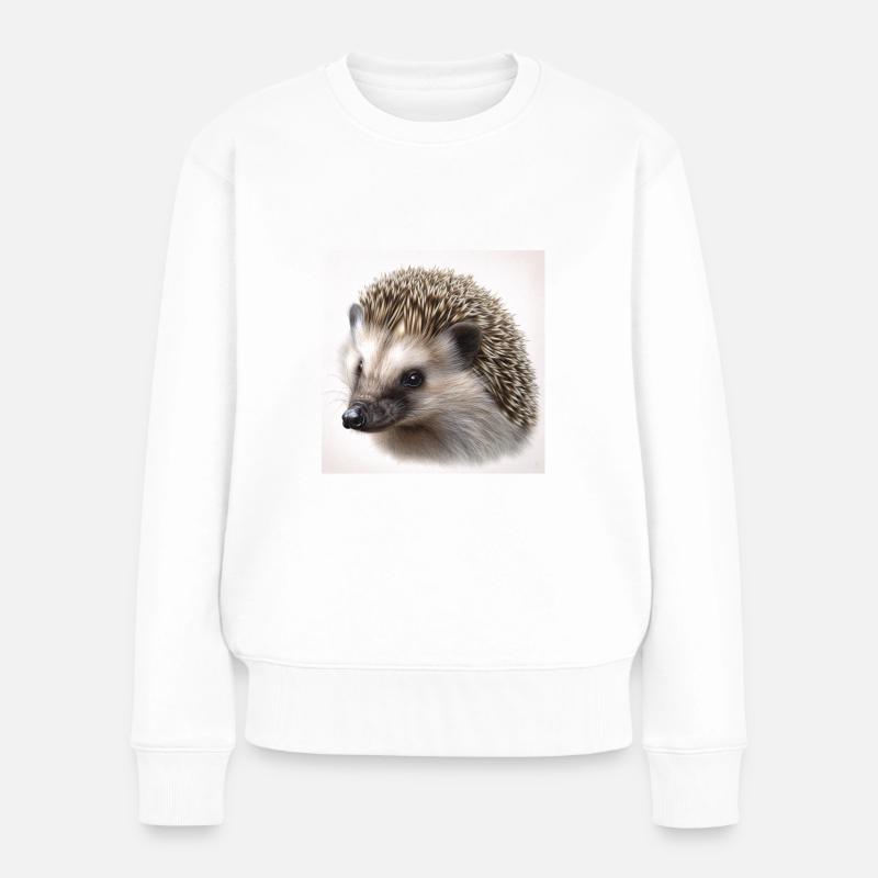 Igel - Frauen Premium Bio Pullover - Weiß