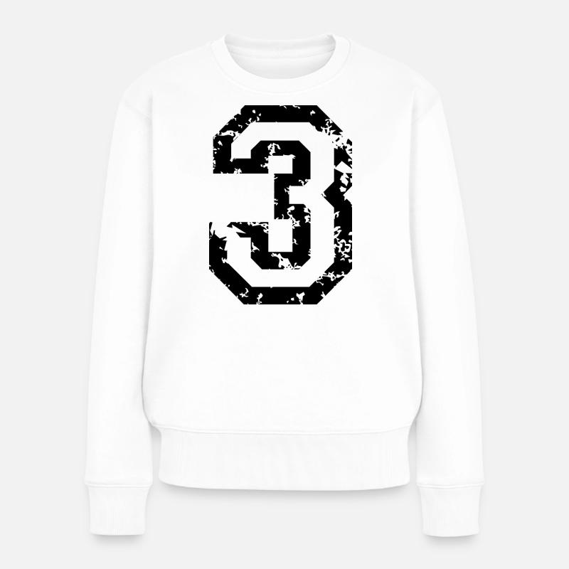 Le numéro trois - No. 3 (deux couleurs) blanc - Pull Premium bio Femme - blanc