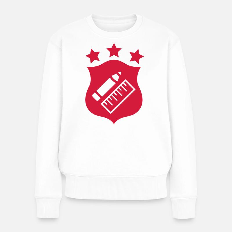 Lehrer - Schule - Frauen Premium Bio Pullover - Weiß